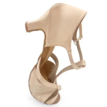 Stephanie Dance Shoes, 6090-45, Dark Tan Satin-Rhinestones, 1.5