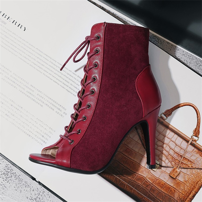 red dancing boots for women