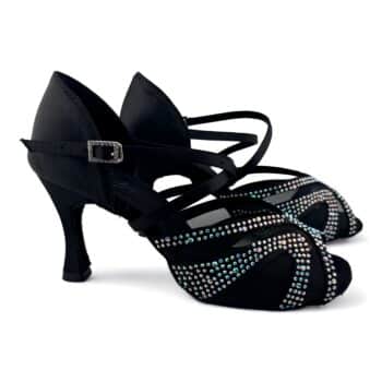 black heeled latin shoes