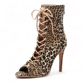 leopard heels dancing boots