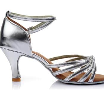 Silver flare heels